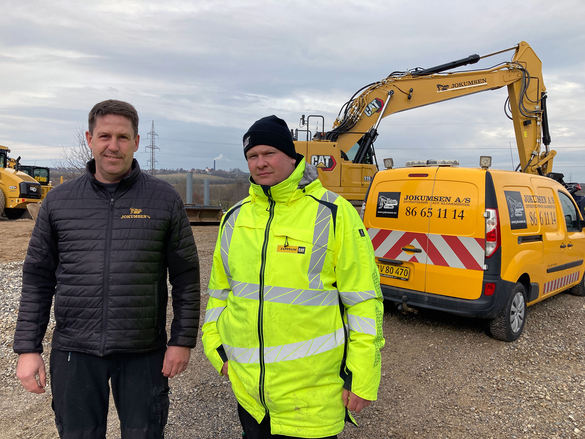 Maskinfører Ivan Andersen,Jokumsen (tv) og demonstratør Dan Grosser, Zeppelin Construction